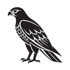 Obraz premium Flying hawk silhouette minimal design black and white vector