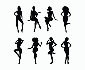 Obraz premium Female Silhouette Collection Vector Template