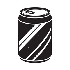 Minimal soda can silhouette vector design black and white