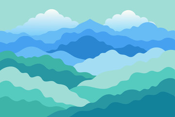 vector illustration of mountains landscape
