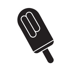 Ice lolly icon silhouette black and white vector illustration