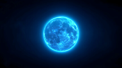 Naklejka premium Glowing Blue Digital Planet on Dark Background