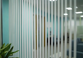 Office interior with blinds