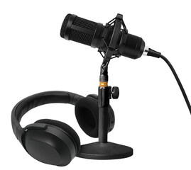 Microphone and Headphones on transparent background png