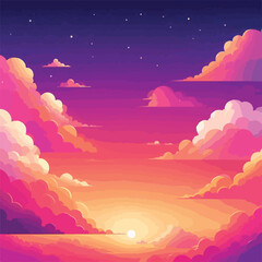 background sky, vector, illustration, art