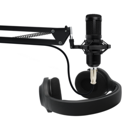 Microphone and Headphones on transparent background png