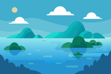 vector illustration of a mountain landscape