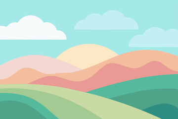 Obraz premium landscape with hills and clouds