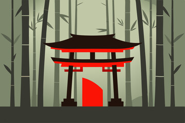 vector illustration of a bamboo background