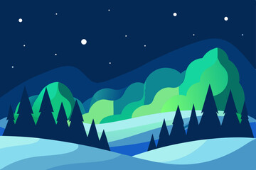 winter landscape with mountains