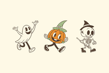 Halloween Silhouette Art for Kids Character Set