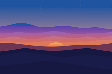 mountain landscape with sunset