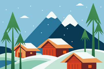 winter landscape with house