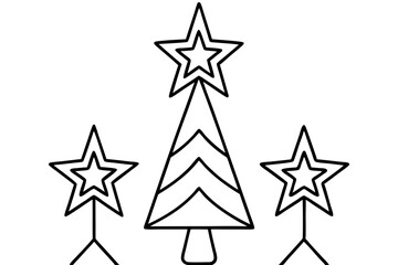 Festive Star Topper Line Art Design