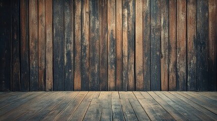 Vintage Wooden American Stage Setting with Aged Background for Live Performance Scene