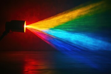 Vivid Spectrum Light from Projector: Radiant Rays of RGB Illuminating in Rainbow Hues