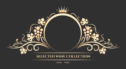 Ornate wine collection monogram