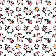 Cute Cartoon Goat Pattern