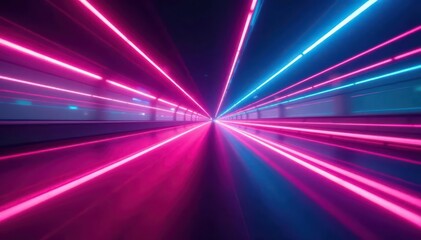 Blurred pink and blue neon lights in rapid movement, creating a vibrant energy , fast, energy