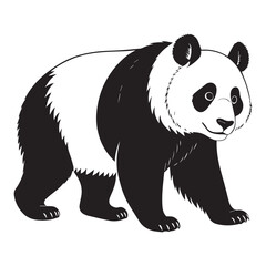create a panda Silhouette Vector with white