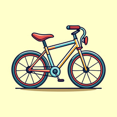 Vibrant Vector Illustration of a Classic Bicycle with Retro Style