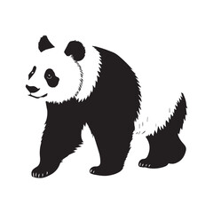 create a panda Silhouette Vector with white background 