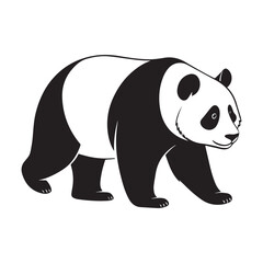 create a panda Silhouette Vector with white background 