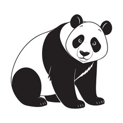 create a panda Silhouette Vector with white background 
