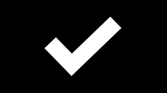 Check Mark Isolated Animation, Large check mark, symbolizing approval or completion