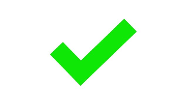 Check Mark Isolated Animation, Large check mark, symbolizing approval or completion