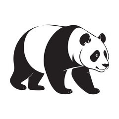 create a panda Silhouette Vector with white background 