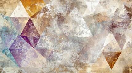 Abstract Geometric Composition with Triangular Shapes and Grunge Texture