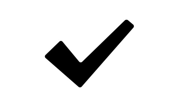 Bold checkmark icon animation, Simple approval tickmark animated