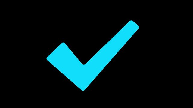 Bold checkmark icon animation, Simple approval tickmark animated