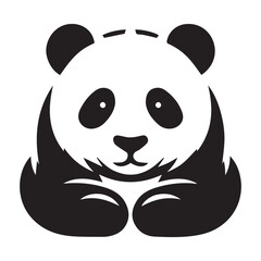 Obraz premium create a panda Silhouette Vector with white background 