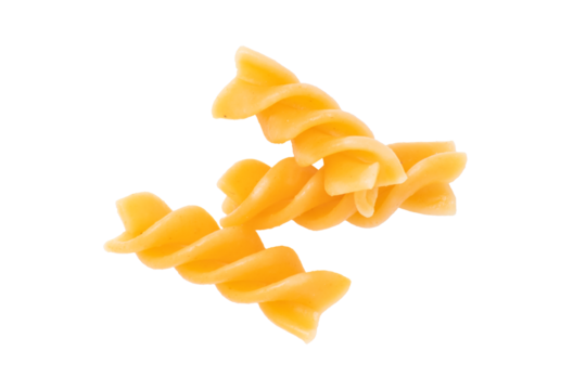 Dry Fusilli Pasta Pieces with Transparent Background