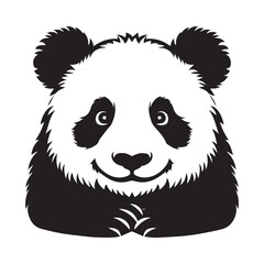 create a panda Silhouette Vector with white background 