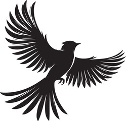 Flying Bird Silhouette Vector – Minimal Black Design on White Background