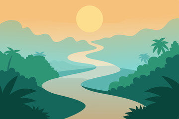 vector illustration of a mountain landscape