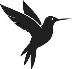Hummingbird silhouette vector icon, vector art illustration
