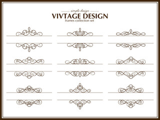 エレガントなカリグラフィのヴィンテージフレームセット