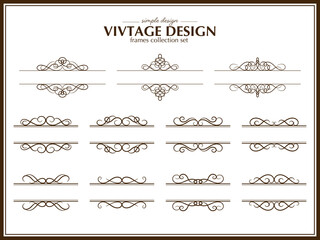 エレガントなカリグラフィのヴィンテージフレームセット