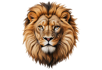 majestic lion head illustration with bold wild mane