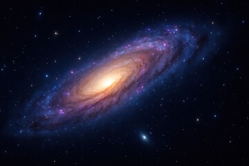 An awe-inspiring view of a spiral galaxy glowing in the vastness of space, showcasing vibrant colors and intricate patterns. Perfect for science enthusiasts and space lovers.