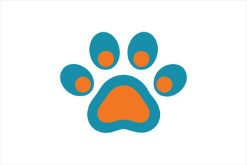 Fototapeta premium Modern Vector Icon of a Colorful Dog Paw Isolated on White background