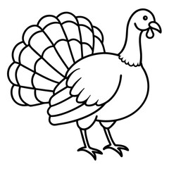 Elegant Turkey in Continuous Line Vector