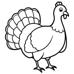 Elegant Turkey in Continuous Line Vector