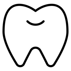 Human Tooth – Anatomy Outline Icons – Vector Illustration of Dental Structure for Oral Health, Dentistry, and Educational Use