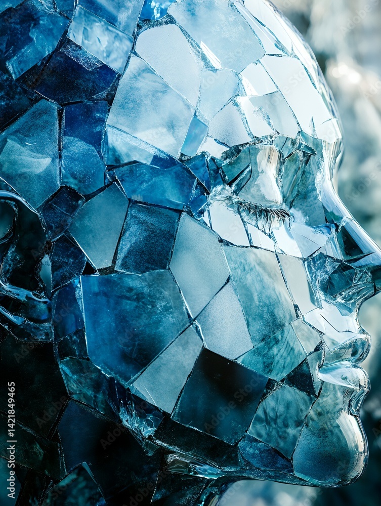 Poster abstract blue and white smoke swirling in dramatic patterns creating an ethereal atmosphere showcasi