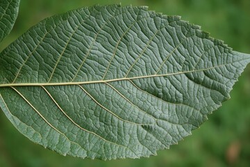 Close-up of a leaf's venation